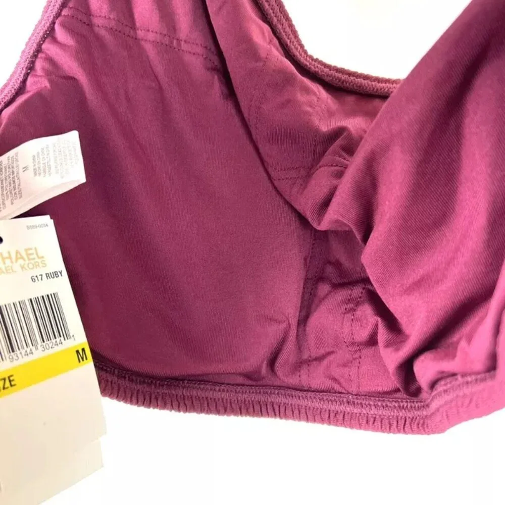 Michael Kors Women’s One Shoulder Purple Bikini Top Size M